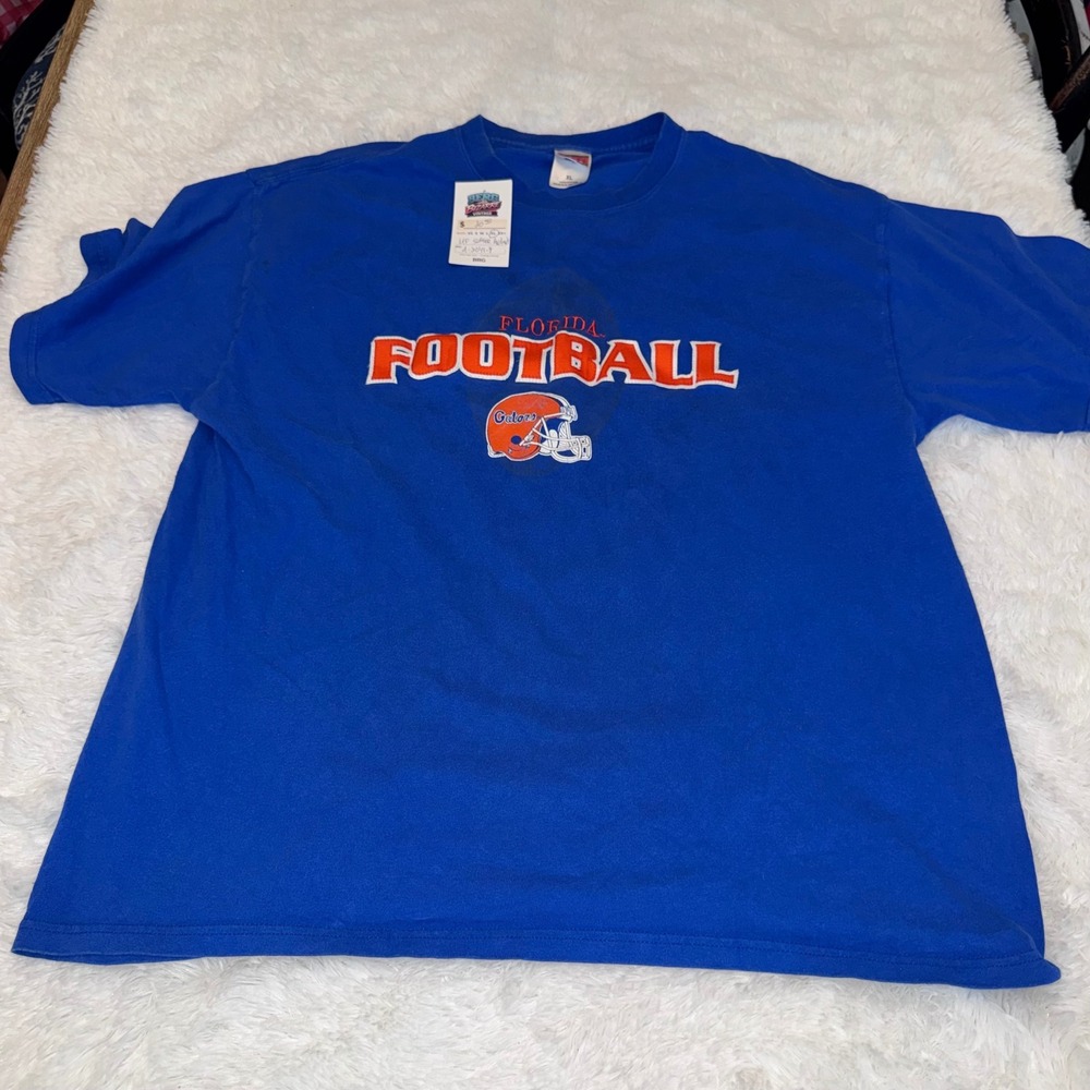 Soffe Florida Football T-Shirt Mens XL Blue Excellent Vintage Gators Helmet